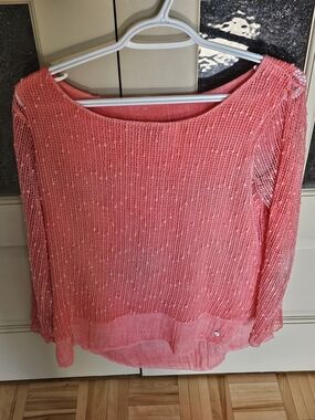 Women's Pink Layered Knit Top